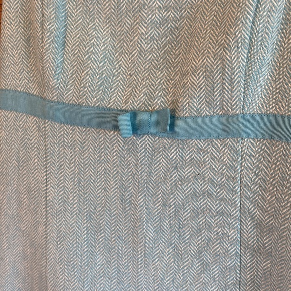 Lilly Pulitzer Sz 4 Light blue and cream strapless wool dress - Picture 4 of 7
